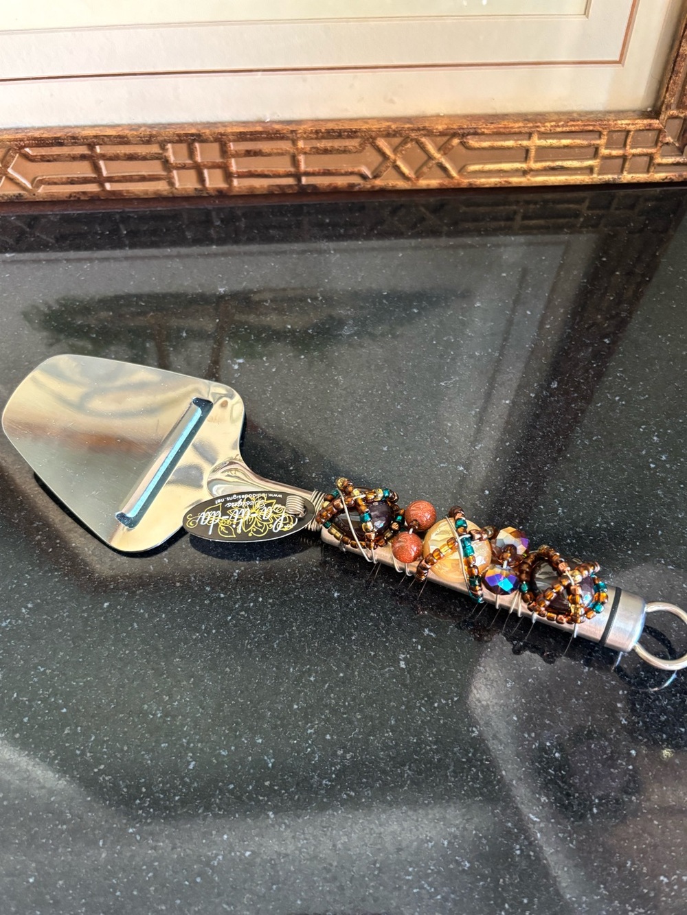 Beaded Decorative Cheese Slicer, NWT